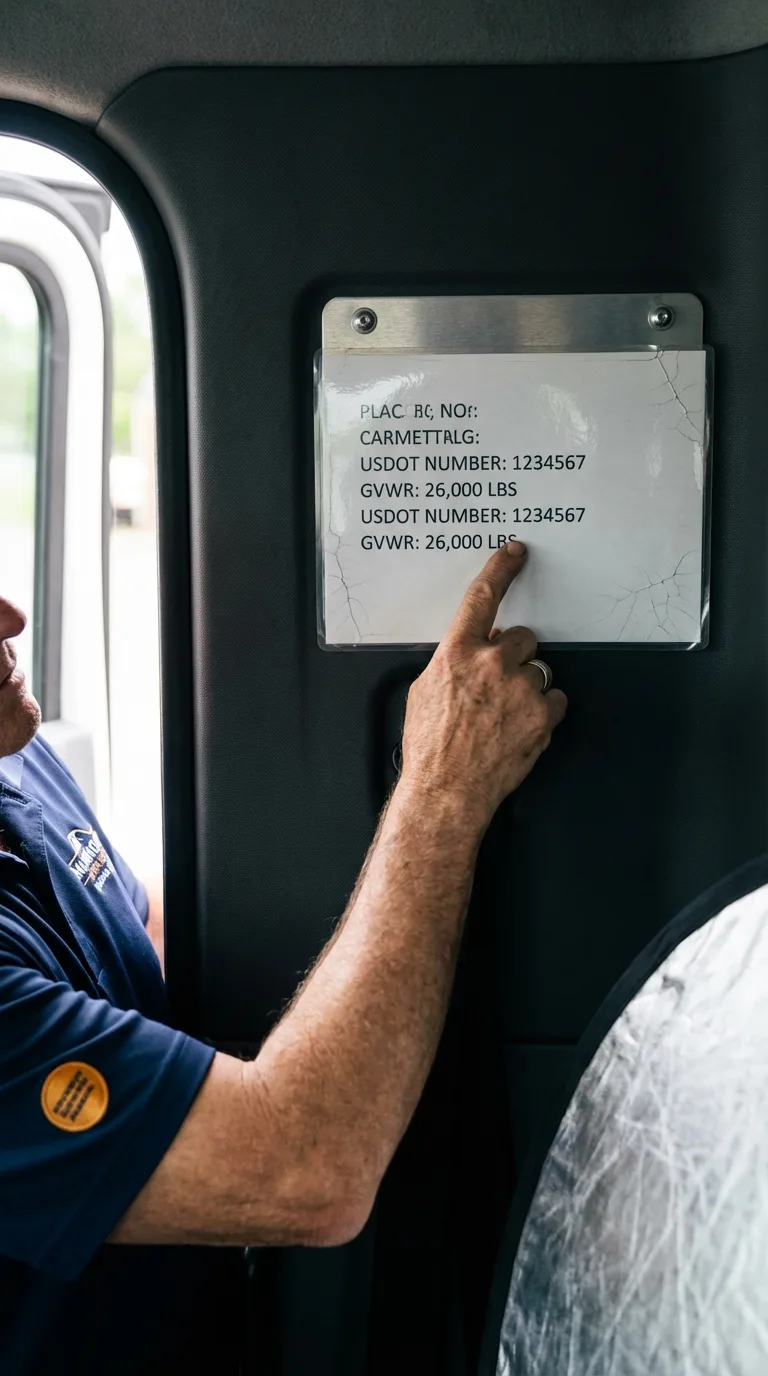 USDOT licensing placard verification in Elm City